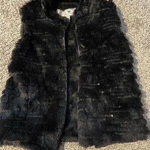 Black Faux Fur Vest